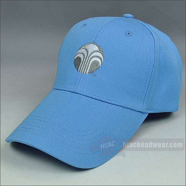 Custom long bill blue baseball hat