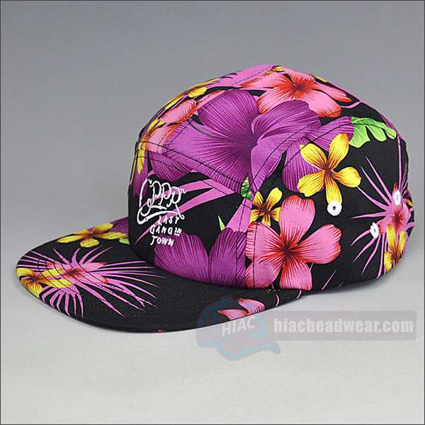 Custom Floral Five Panel Hats