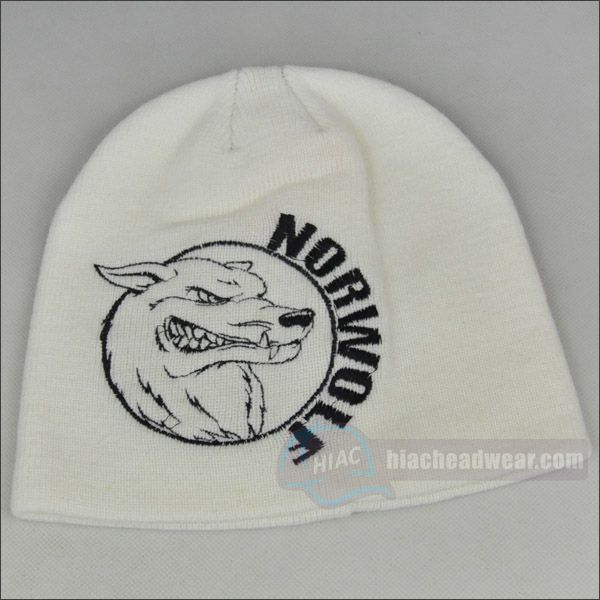 custom knitted beanie embroidery