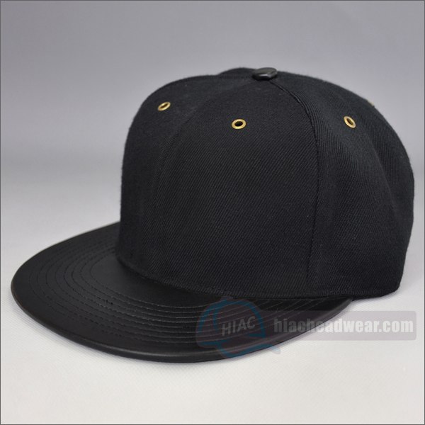 custom plain snapback hats black