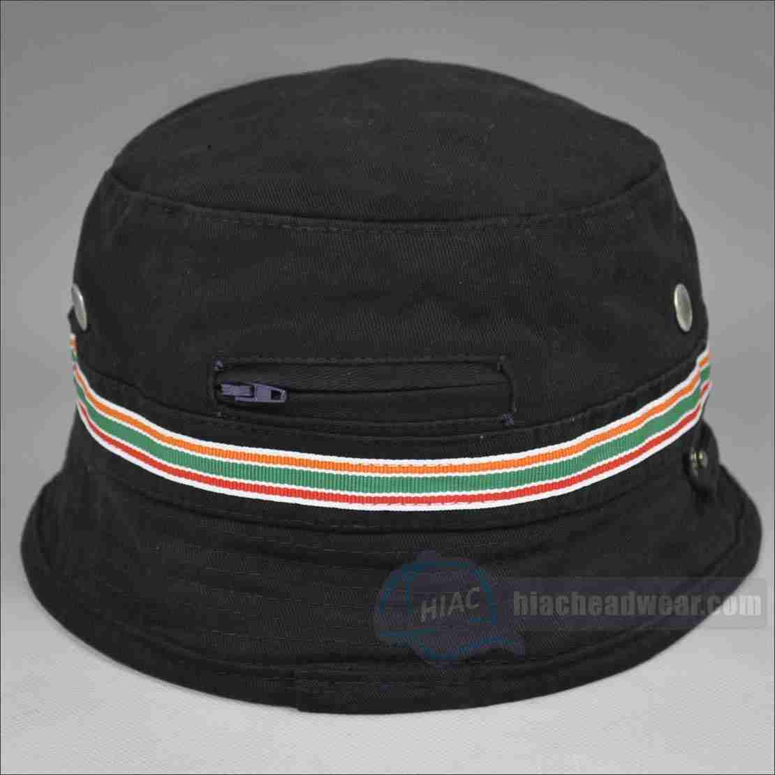 custom wholesale black bucket hats