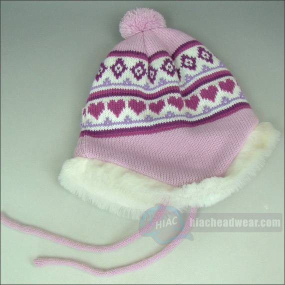 Custom Winter Knit Hat With Ear Cover