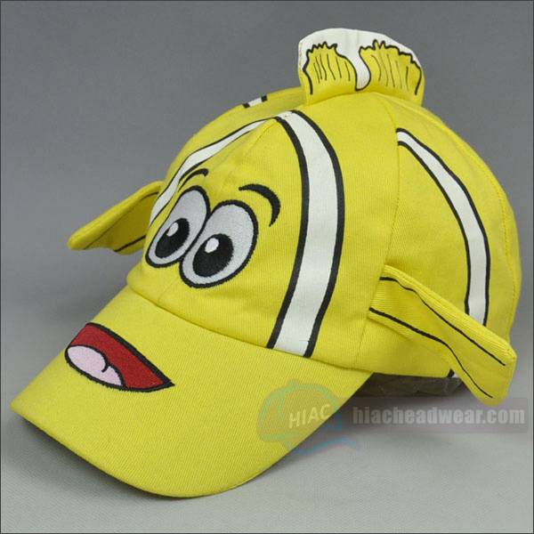 custom yellow cartoon kids baseball hat left